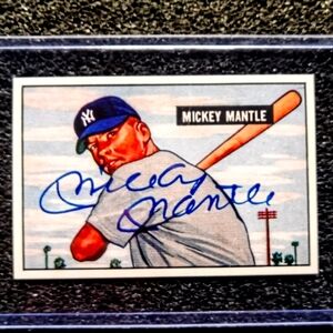 Mickey Mantle 1951 Autograph Baseball Rookie Card Mint Condition